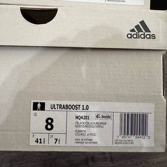 adidas UltraBoost 1.0 Core Black White Running Shoes HQ4201 Mens 8 Womens 7 NEW - Picture 9 of 9